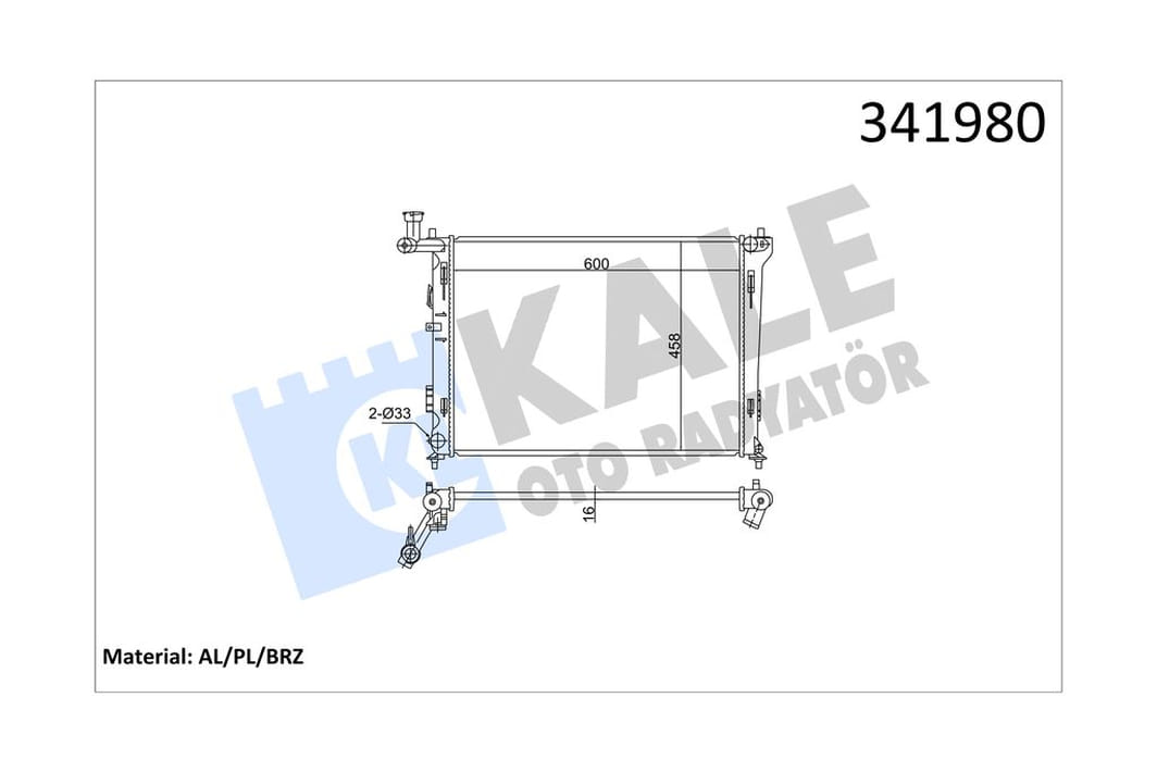 Радиатор охлаждения Hyundai AccentIv, Veloster - Kia RioIiiRadiator (342285) KAL